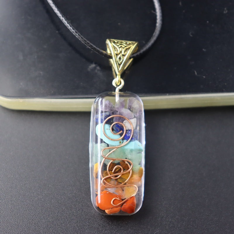 7 Crystal Chakra Healing Energy Jewelry Necklace Amulet